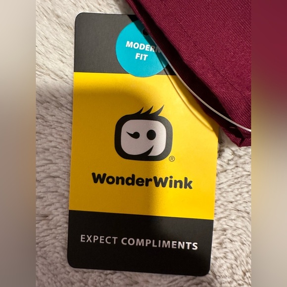 WonderWink Origins Maroon Wine Red Scrub Medical Top Work Uniform - Picture 8 of 11